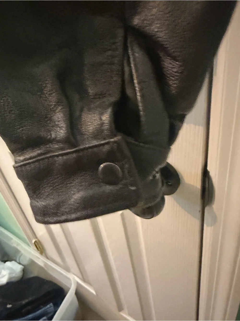 Vintage Black/Brown Men's Leather Bomber Jacket| M
